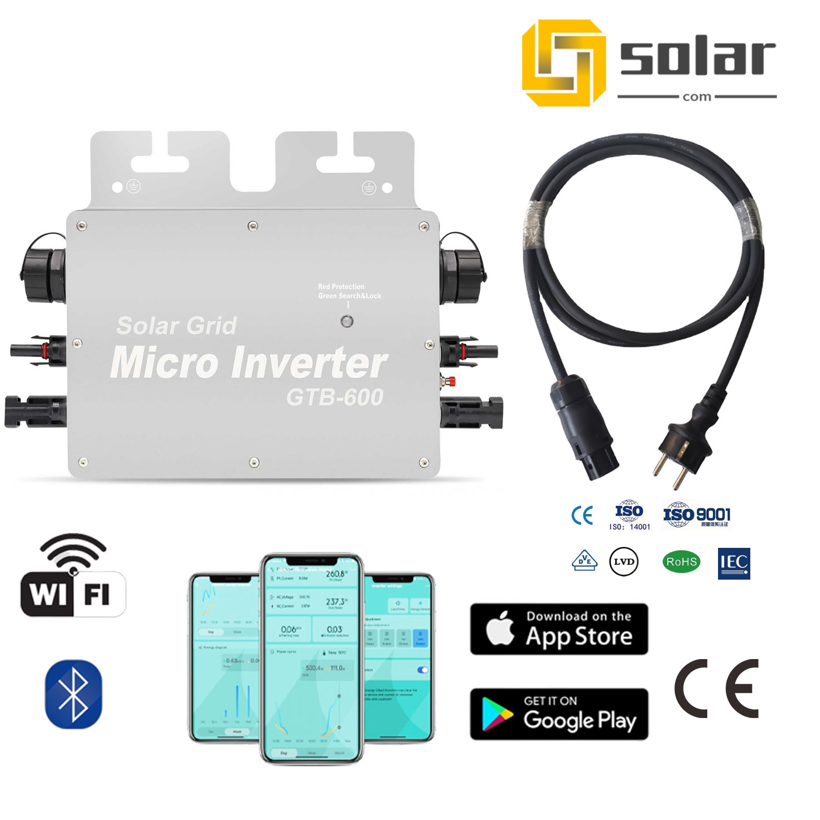 600w solar grid tie micro inverter，solar micro inverter，smart solar inverter